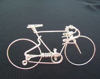 Handmade Bicycle Mini Sculpture -One Single Aluminum Wire-NO SINGLE Break -Cycling Decor, Freedom Bike Art,Durable Cyclist Biker Biking Gift