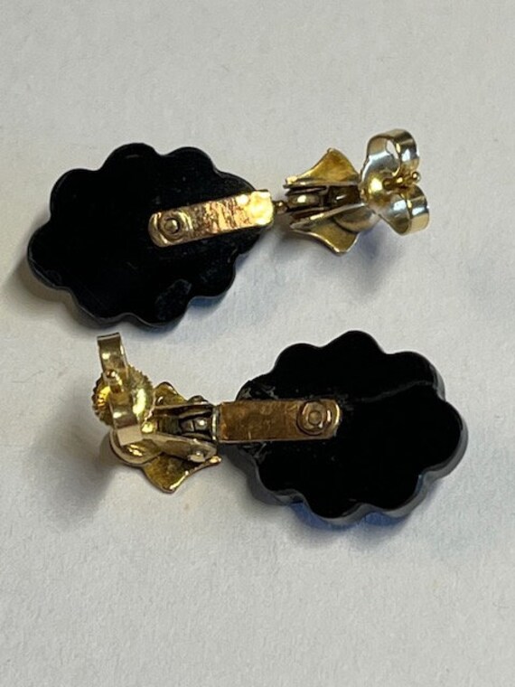 Victorian Belle Epoch Brooch and Earrings Black O… - image 8