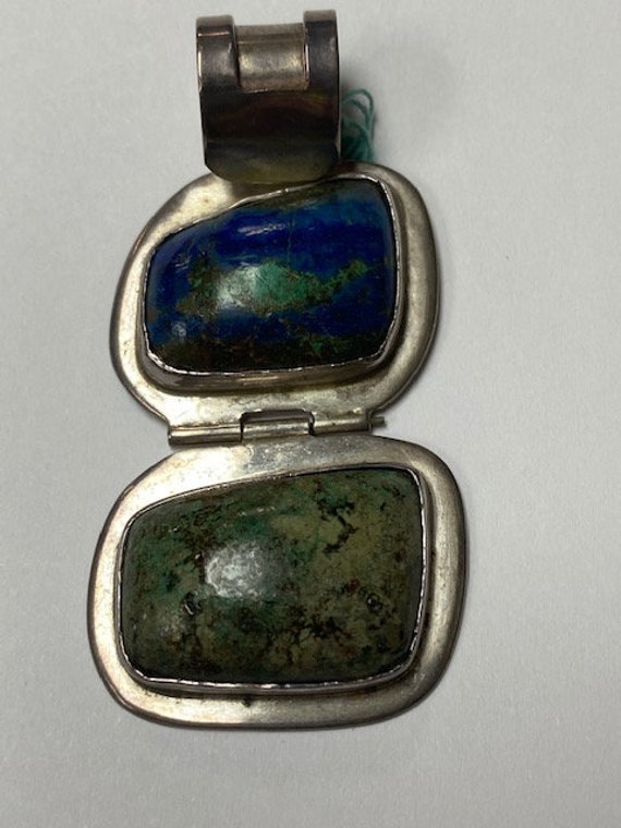 Sterling Silver Azurite Turquoise Pendant