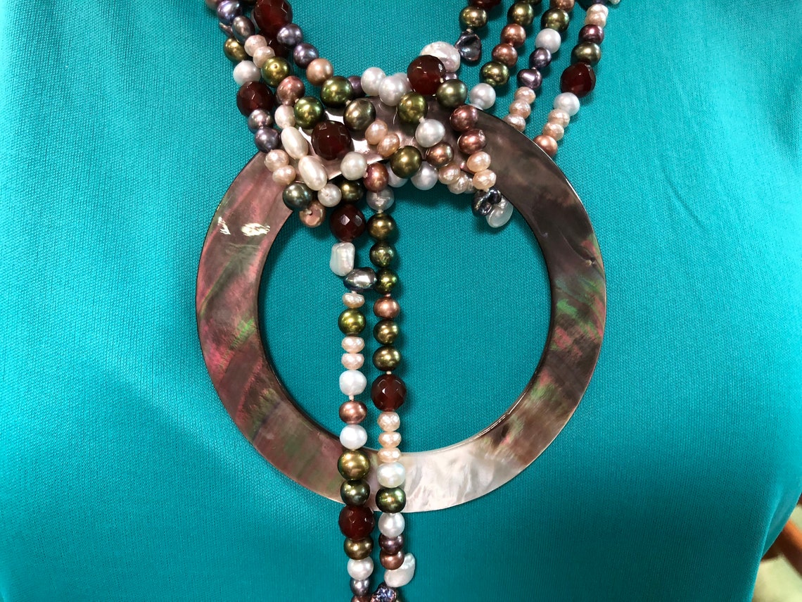 Fancy Pearl and Gemstone Necklace and Belt Wrap Around Etsy