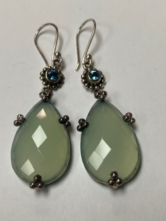Sterling Silver Earrings Chalcedony Fancy Earrings