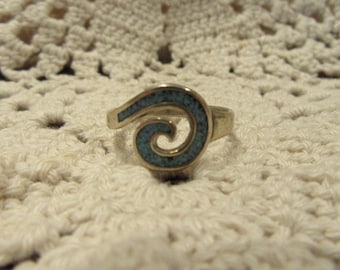 Turquoise Inlaid Sterling Silver Ring