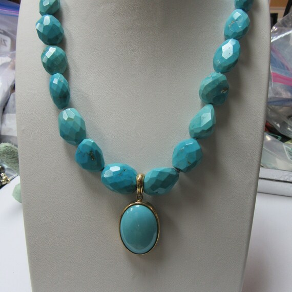 Sleeping beauty turquoise bead necklace deals