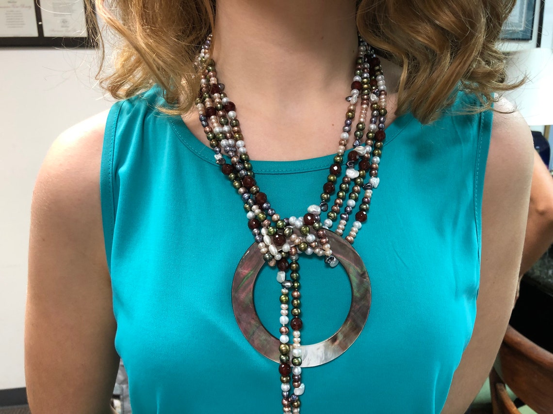 Fancy Pearl and Gemstone Necklace and Belt Wrap Around Etsy