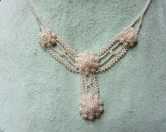 Natural Pearl Necklace Antique Victorian 14 Karat Gold Clasp