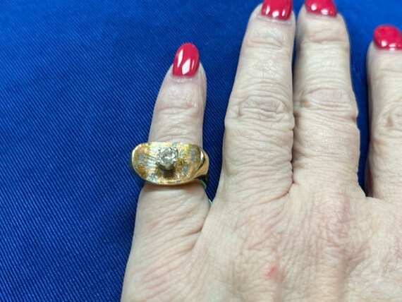 Diamond and Tri-Color Gold Ring 14 Karat Gold - image 4