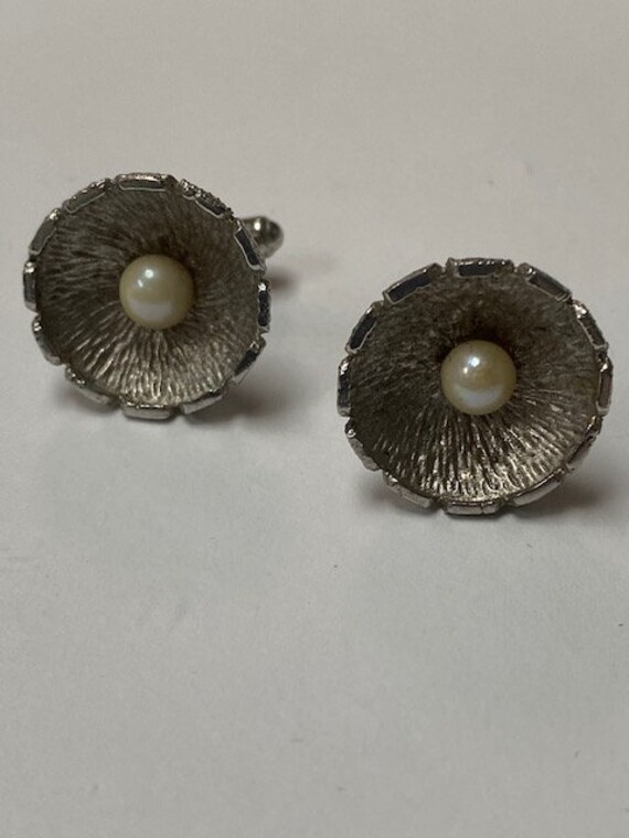 Sterling Silver Cuff Links with Pearls