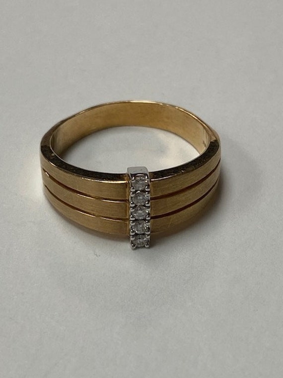 Diamond Ring Gents Ring 6.58 Grams 14 Karat Gold