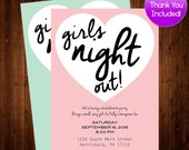 Girls Night Out Printable Bachelorette Invitation Pink - Etsy