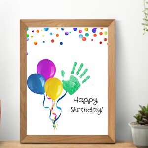 Joyeux anniversaire, empreinte de main, art, cadeau d'anniversaire personnalisé pour maman, papa, paume, impression, artisanat, famille, empreinte de main, art, enfants, imprimable, cadeaux