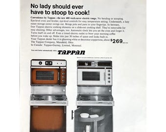 Vintage Print Ad Tappan Electric Range 1964 Original Magazine Advertisement Retro Kitchen Stove Ad Vintage Tappan Appliance Ads 1960's Stove