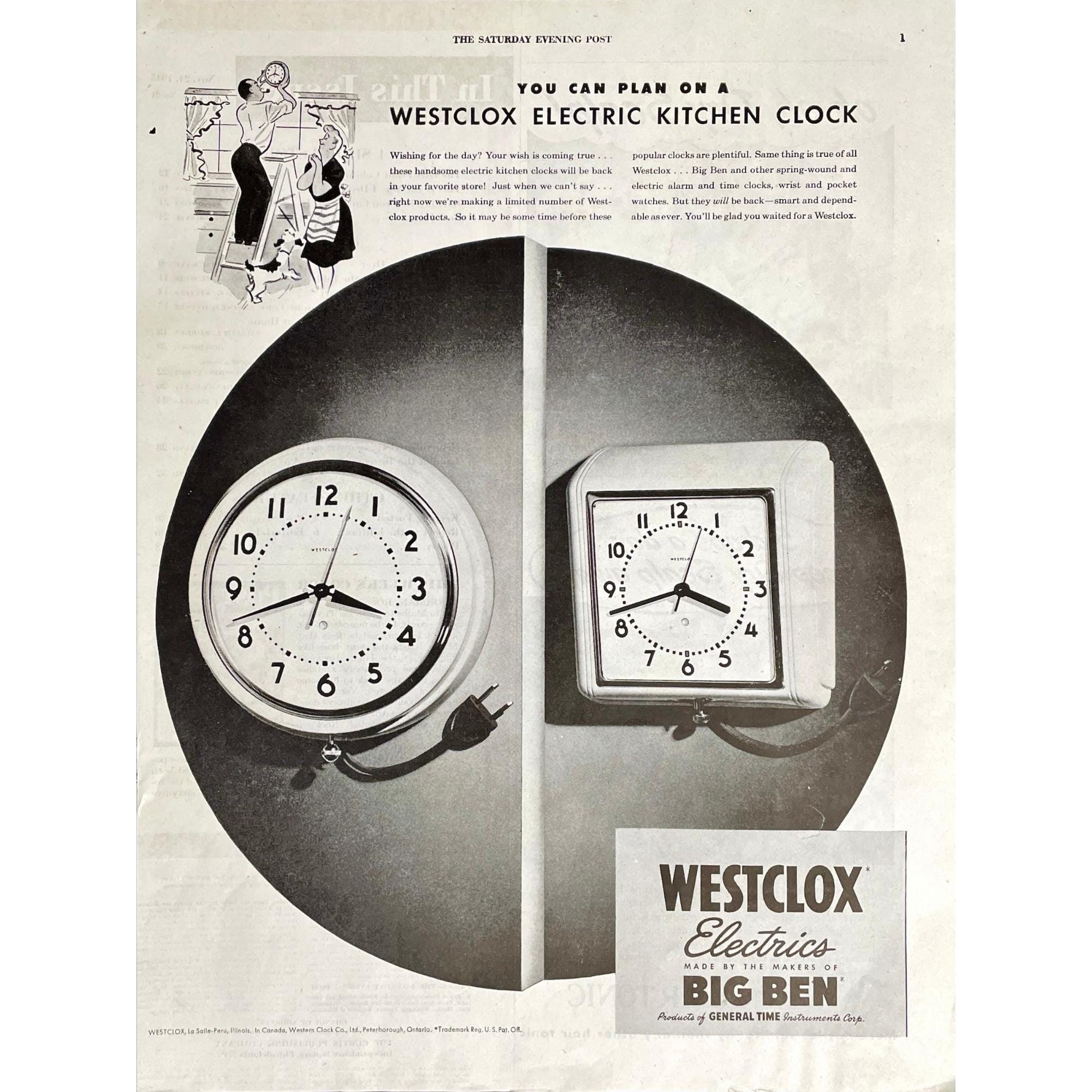 Westclox Electric Clock - Etsy