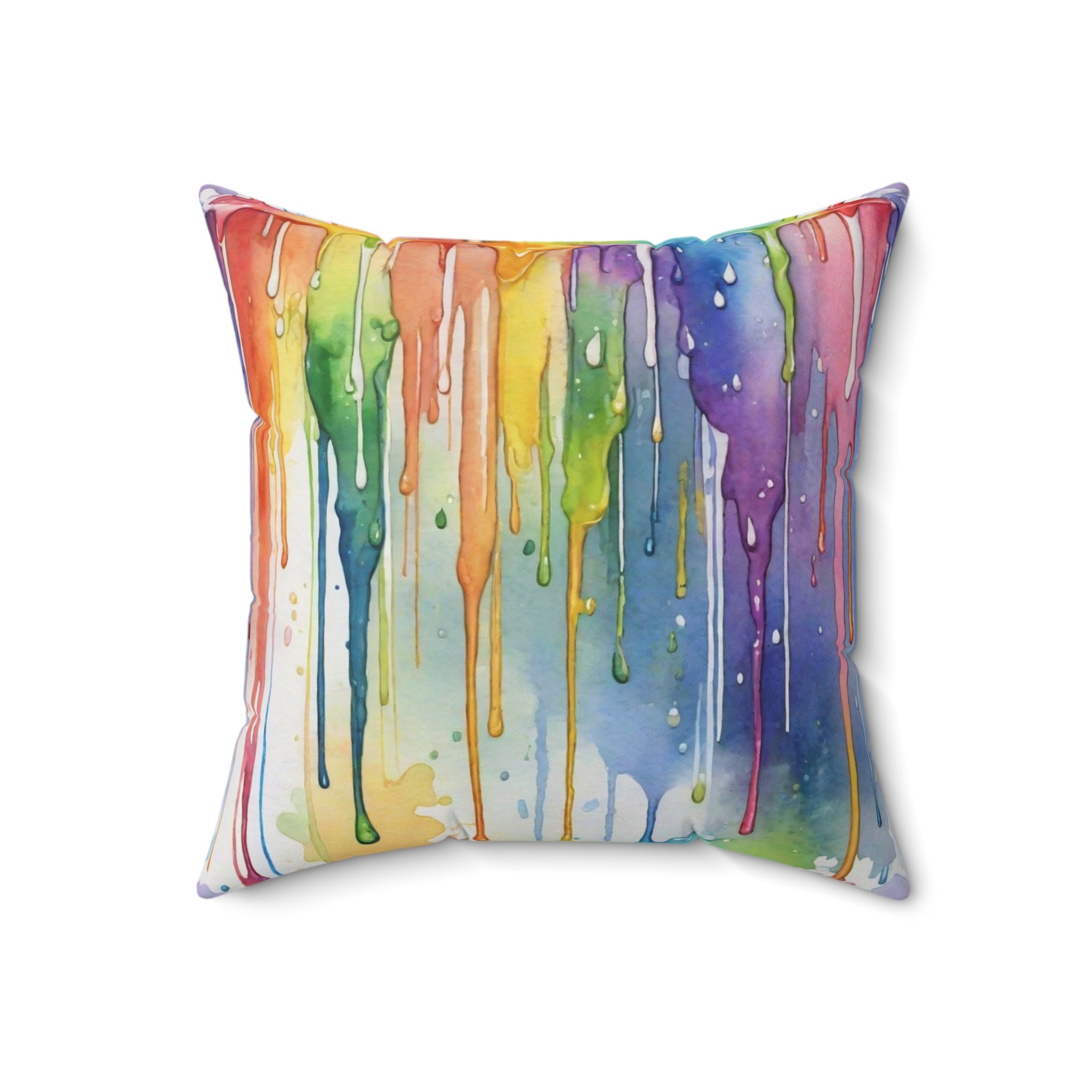 Throw Pillows Happy Colorful Smile Cushion Square Pillow with Insert  (Rainbow Splash Colors), Medium - Harris Teeter