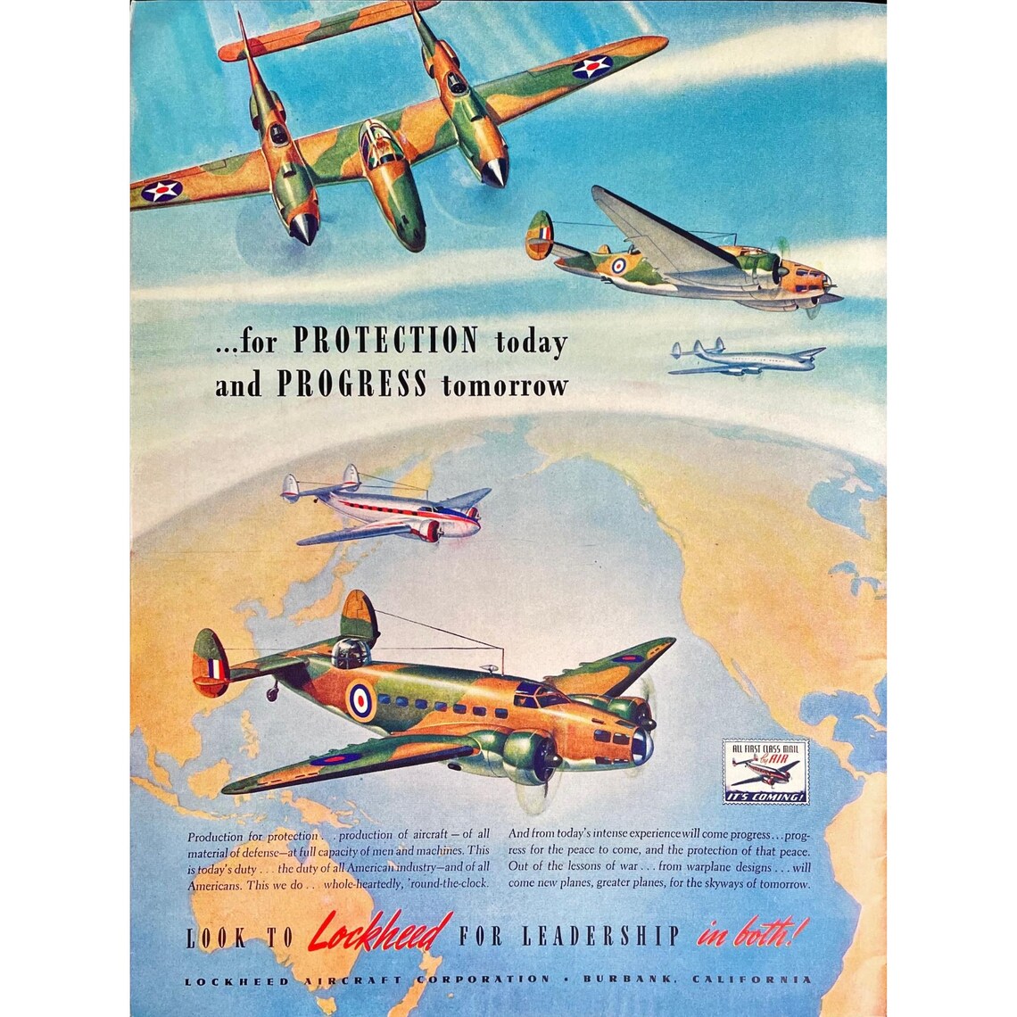 Lockheed Aircraft 1942 Vintage Print Ad Warplanes Memorabilia Vintage ...