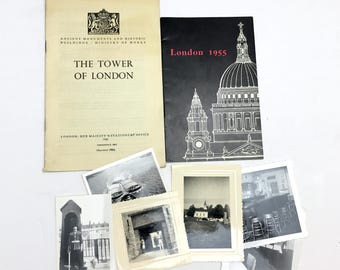 Vintage 1955 London Tourist Books and Photographs London Visitor's Guide Maps European Tourism Vacation Retro London Memorabilia