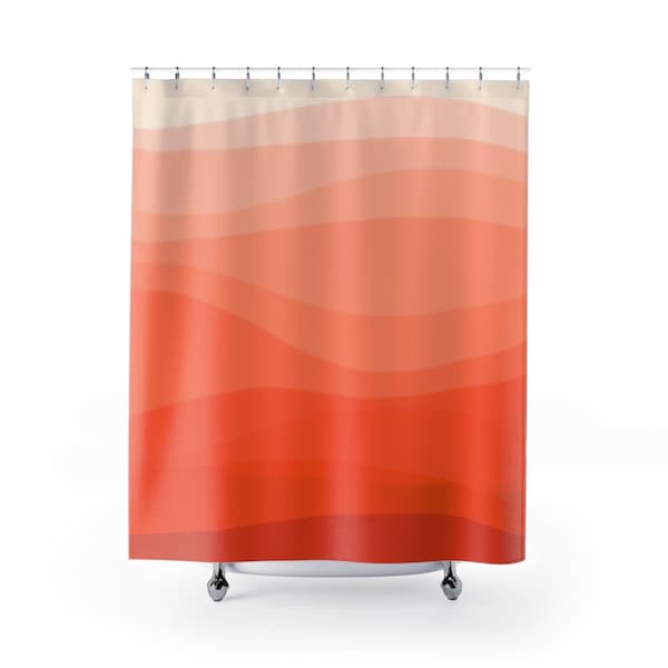 Coral Shower Curtain Etsy