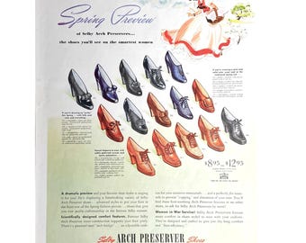 The Selby Shoe Co. 1942 Vintage Print Ad Retro Womens Shoes Vintage Comfort Shoes Advertisement Mid Century Modern Ladies Shoes Photo