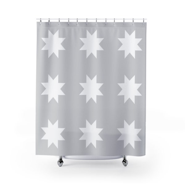 Star Print Pattern Bathroom Shower Curtain