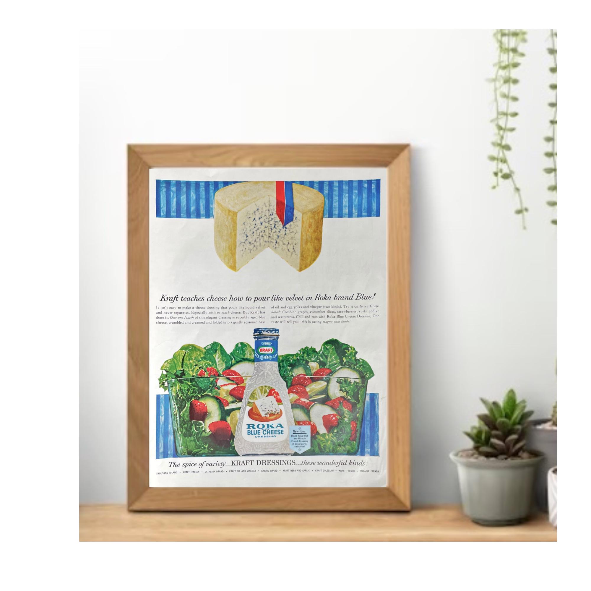 1965 Kraft Salad Dressing Vintage Print Ad Roka Blue Cheese Food Kraft  Foods Memorabilia Mid Century Modern Salad Dressing Photo Ad - Etsy