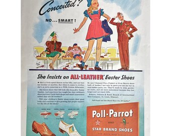 その他 POLL PARROT SHOES vintage 1948 Vintage ad Poll Parrot Shoes Boys Girls retro Fashion
