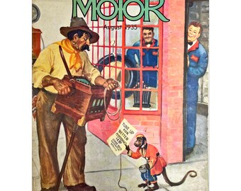 1935 Motor Magazine Vintage Car Automobile Articles Ads Retro Car Memorabilia Vintage Auto Collector's Nostalgia Magazine Book 136 Pages