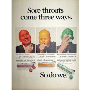 Spec-T Cough Drops Vintage Print Ad 1968 Original Magazine Healthcare Advertising Print Scrapbooking Retro Wall Art Bathroom Vintage Ads