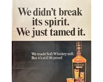 Calvert Blended Whiskey 1968 Vintage Print Ad Retro Whiskey Memorabilia Photo Vintage Alcohol Collector Ad Retro Bar Wall Art Man Cave