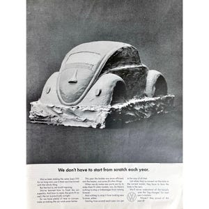 Vintage Print Ad Volkswagen Beetle 1964 Original Magazine Advertisement VW Bug Retro Car Ads Vintage Automobile Ad VW Beetle Wall Art
