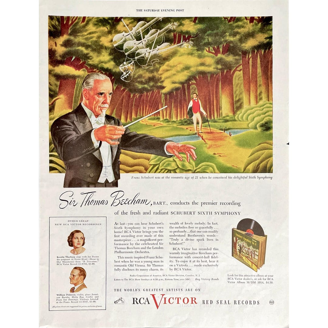 Record Label Ad RCA Victor Record Albums Vintage Print Ad 1945 Retro Vinyl Record ...