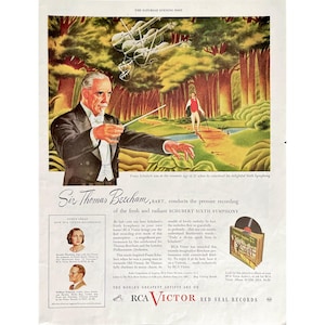 RCA Victor Record Albums Vintage Print Ad 1945 Retro Vinyl Record Memorabilia Mid Century Modern Music Advertisement Vintage Records Ad
