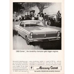 Vintage Print Ad Ford Mercury Comet 1965 Original Magazine Advertising Retro Car Magazine Print Man Cave Ford Wall Art Memorabilia