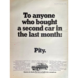 1968 Austin Healey America Vintage Print Ad Retro Austin Healey Memorabilia Rare America Car Mid Century Modern Automobile Photo Ad