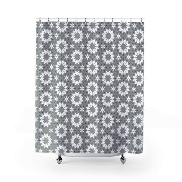 Grey Shower Curtain Etsy