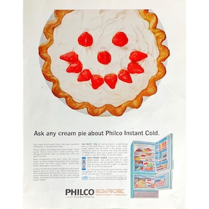 Philco Refrigerator 1965 Vintage Print Ad Retro Appliances Memorabilia Freezer Mid Century Modern Kitchen Refrigerator Photo Ad Instant Cold