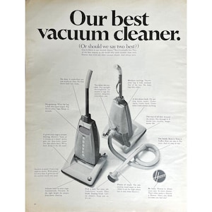 Hoover Vacuum Cleaners Vintage Print Ad 1967 Retro Vacuum Memorabilia Sweepers Mid Century Modern Home Cleaning Vintage Vacuum Photo Ad