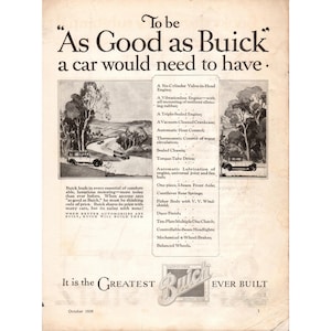1926 Buick Automobiles Vintage Print Ad Antique Car Memorabilia Buick Photo Ads Vintage Autos Advertisement Buick Collectors Photo Ad