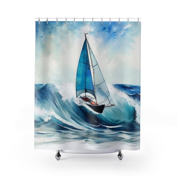 Sailboat Shower Curtain Etsy