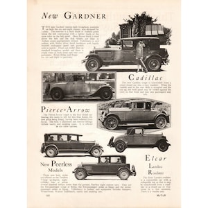1926 Antique Cars Magazine Print Ad Cadillac Pierce Arrow Gardner Memorabilia Vintage Roadster Photo Advertisement Antique Car Collectors Ad