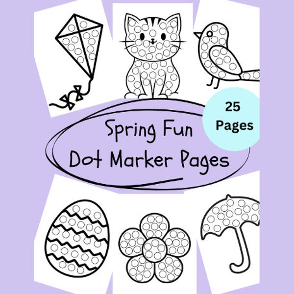 Spring Fun Dot Marker Pages Easy Easter Dot Marker Printable Pages Kids Marker Coloring Pages Do A Dot Marker Coloring PreSchool Activity