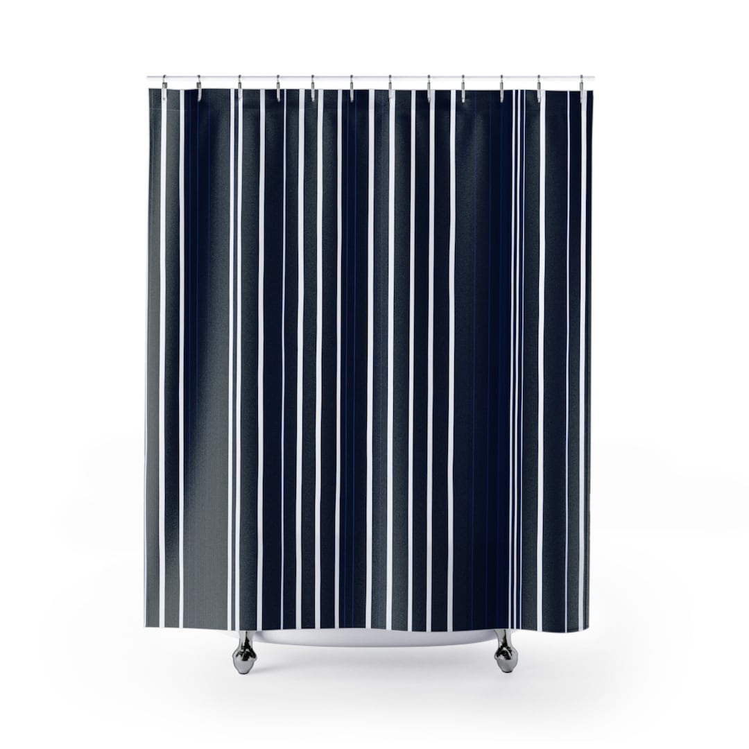 Navy Blue Shower Curtain Navy and White Striped Shower Curtain Simple