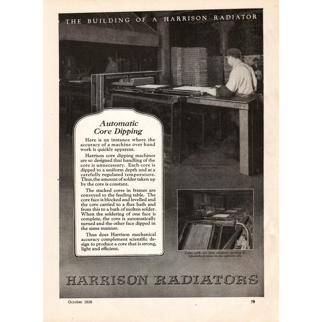 Harrison Radiator Sticker 1926 Harrison Car Radiators Vintage Print Ad Antique Car Parts ...