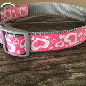 Valentine Hearts on Pink Dog Collar