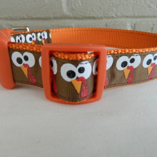 Thanksgiving Gobble Turkey Face Dog Collar