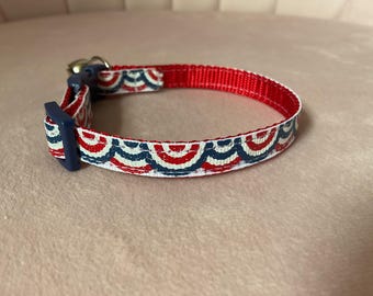 Patriotic Bunting Kitten / Cat Collar