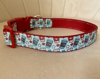 Patriotic Coffee Dog Collar