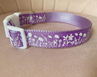 Wildflowers on Lavender Dog Collar