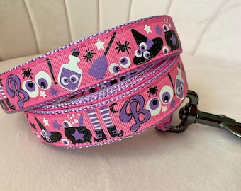 Halloween Boo on Pink Dog Leash