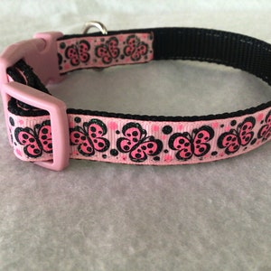 Pink Butterfly Dog Collar