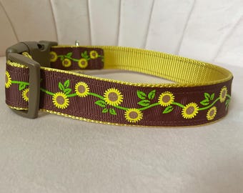 Fall Harvest Sunflower Dog Collar