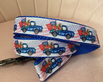 Patriotic Pick Up Truck Dog Leash